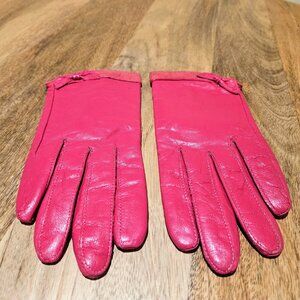 Carolina Amato Hot Pink Leather Gloves